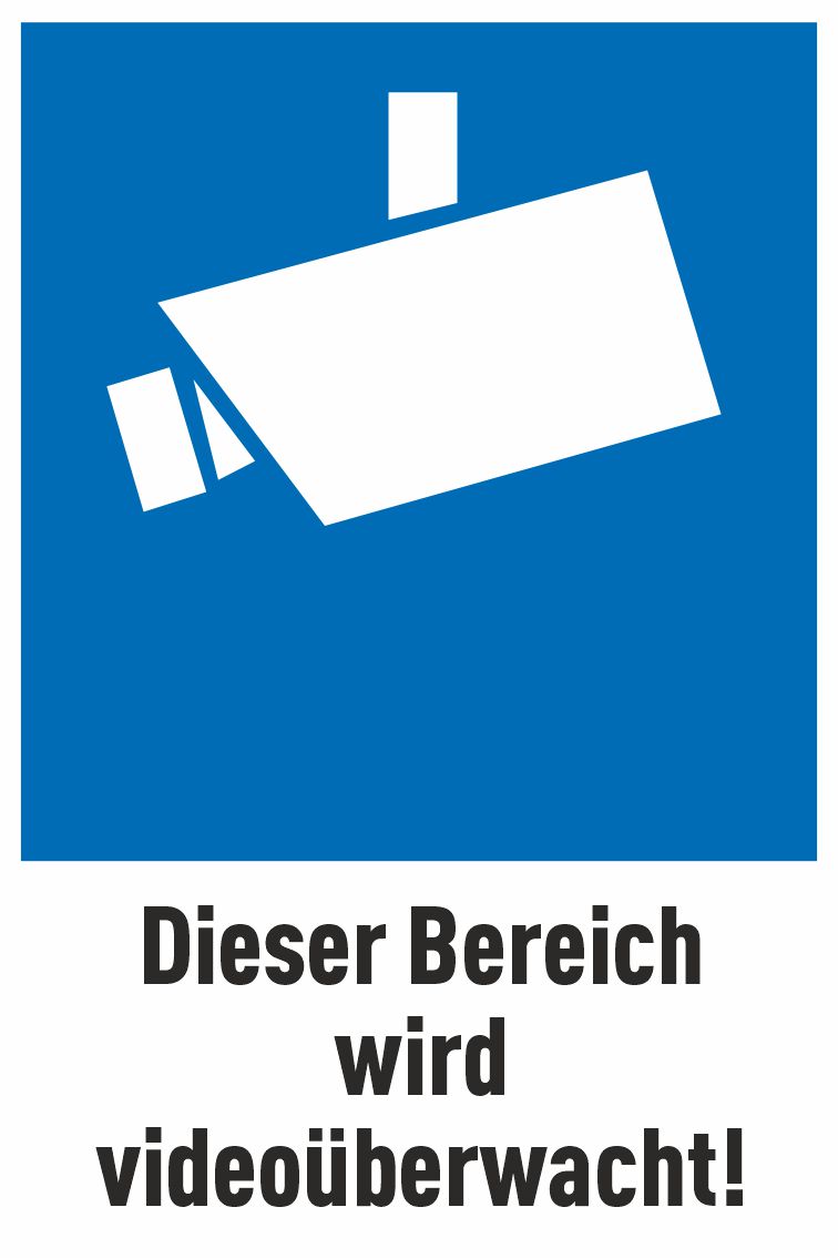 Objekt ist videoüberwacht und alarmgesichert Schild blau