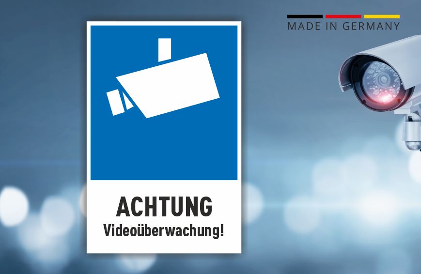 Videoüberwachung Schild - ACHTUNG! videoüberwachung