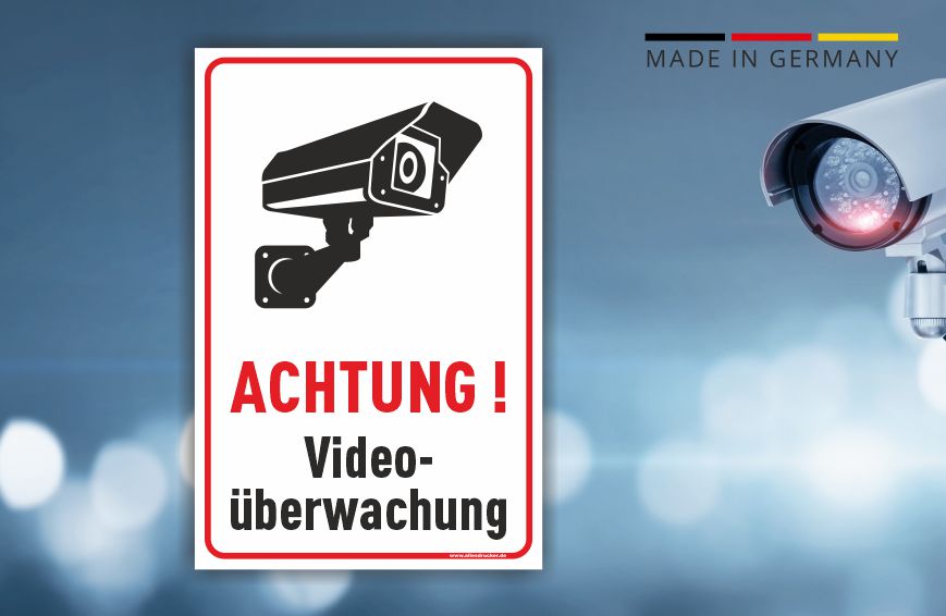 Videoüberwachung Schild - ACHTUNG Videoüberwachung