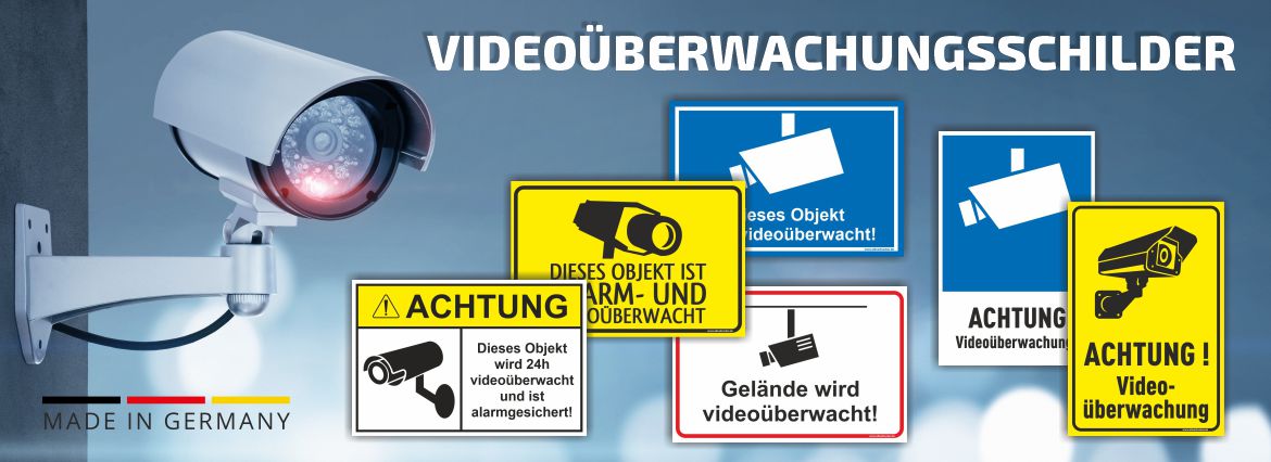 Videoüberwachung Schilder mit Videokamera