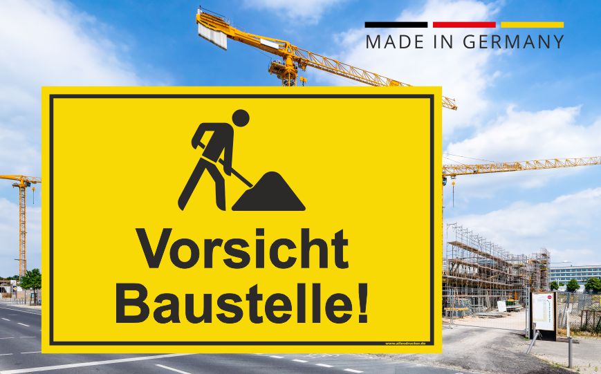 Vorsicht Baustelle Schild für Baustellen