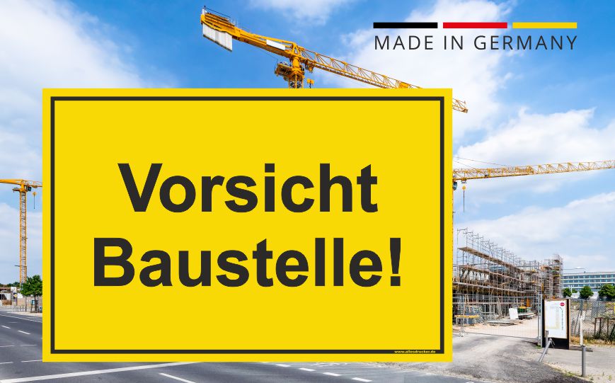 Vorsicht Baustelle Schild für Baustellen