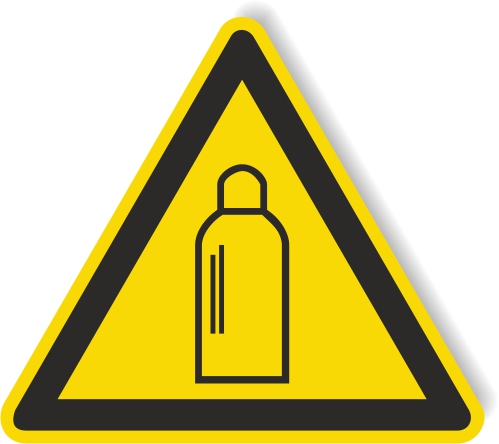 Warnschild aus Aluverbund - Warnung vor Gasflaschen