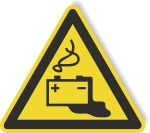 Warnschild - Gefahr durch Batterien