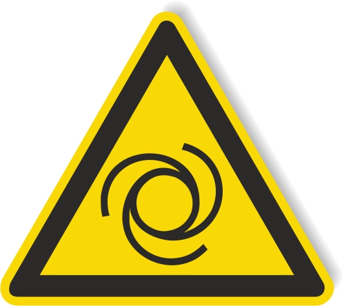 Warnschild aus Aluverbund - Warnung vor automatischem Anlauf