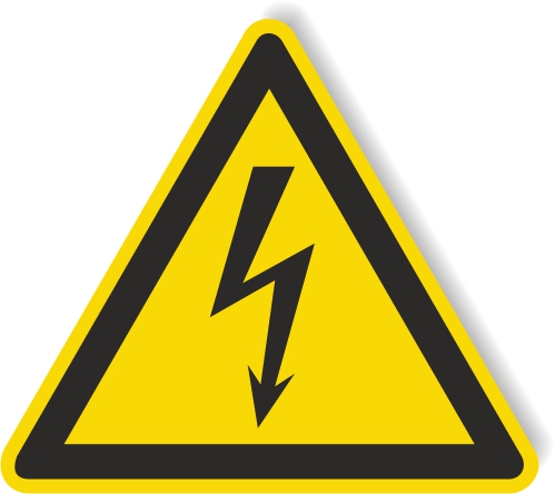 Warnschild aus Aluverbund - Warnung vor elektrischer Spannung