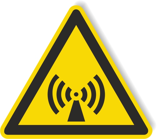 Warnschild aus Aluverbund - Warnung vor elektromagnetischem Feld
