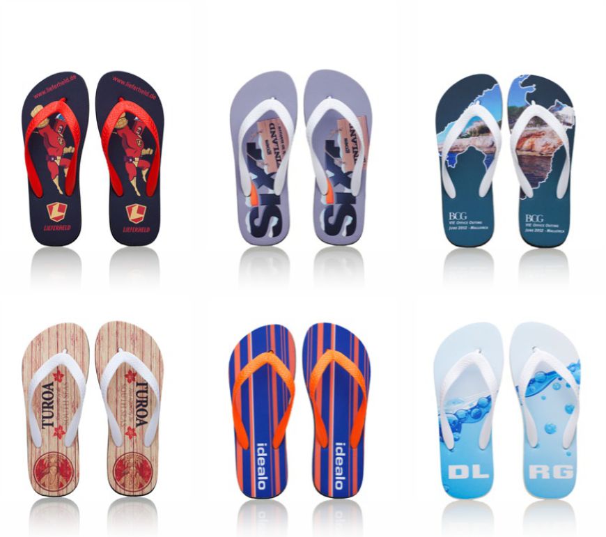 Flip Flops bedruckt Referenzen von bedruckten Flip Flops