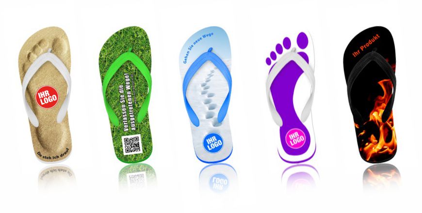 Flip Flops bedruckt Muster Beispiele von bedruckten Flip Flops