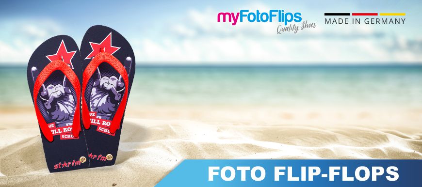 Werbe Flip Flops bedruckt in Fotoqualität
