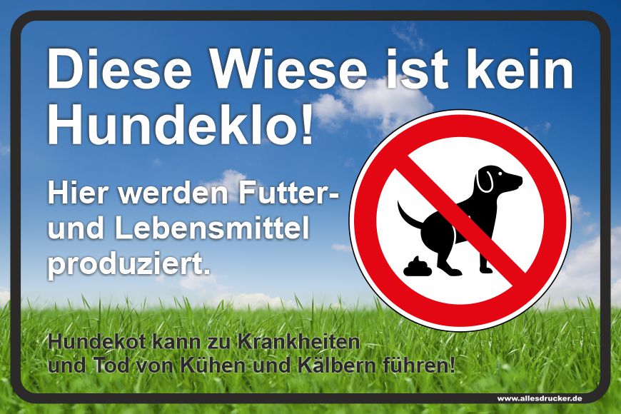 Hundekloschild im Querformat