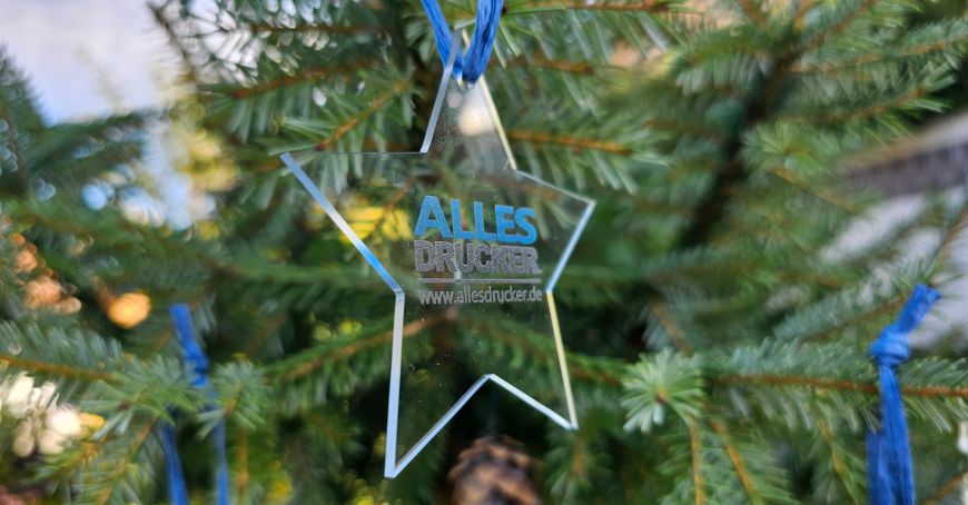 Acrylanhänger transparent in Sternform mit Wunschmotiv