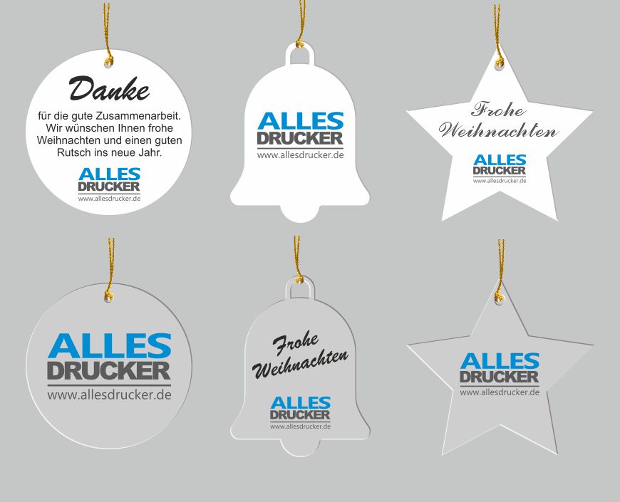 Mögliche Formen der Acrylanhänger