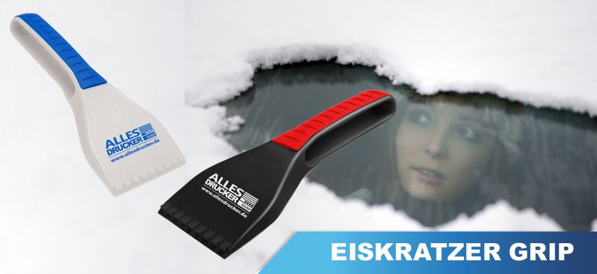 Bedruckte Eiskratzer GRIP vom Allesdrucker