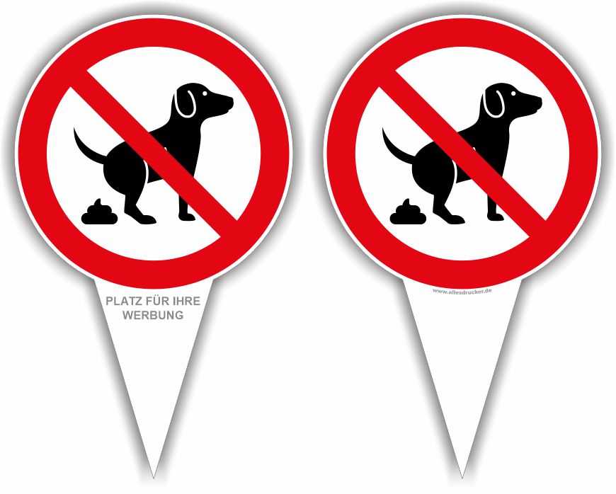 Ihr Logo/Wappen auf dem Kein Hundeklo Steckschild