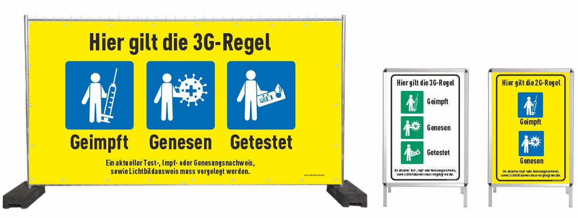 3G Hinweismedien als Bauzaunplane oder Aufsteller